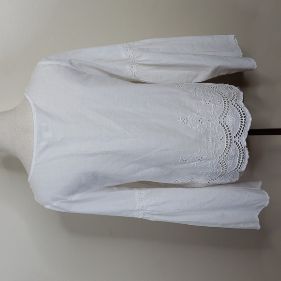 Monsoon White Embroidered Peasant Blouse - Picture 5 of 6